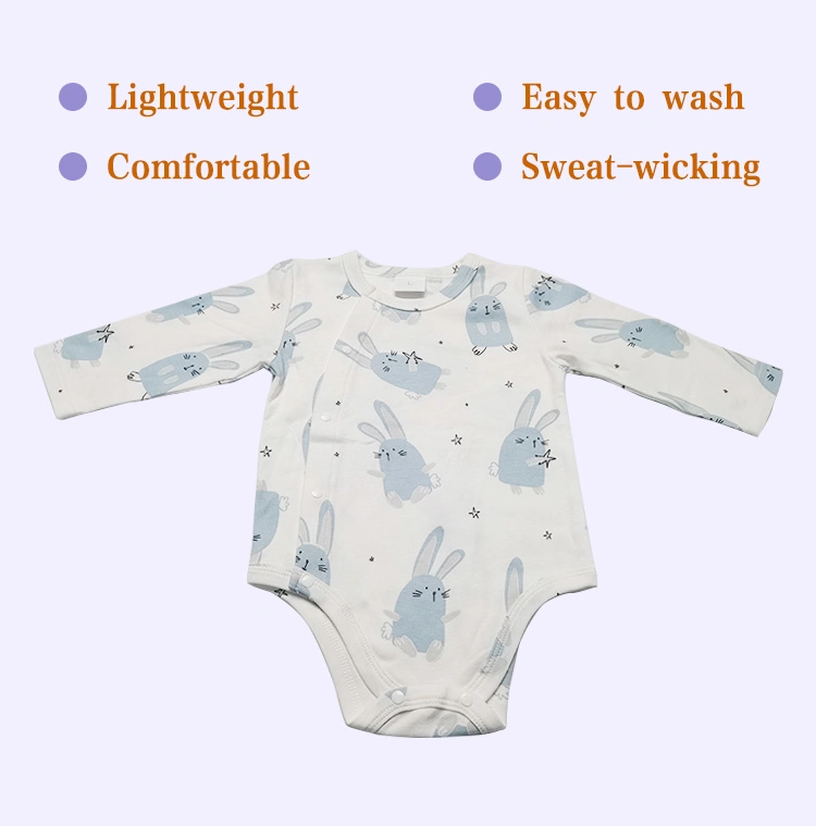 Cheap Factory Price Flutter Sleeve Baby Rompers Bodysuit Zipper for 6m to 5 Years