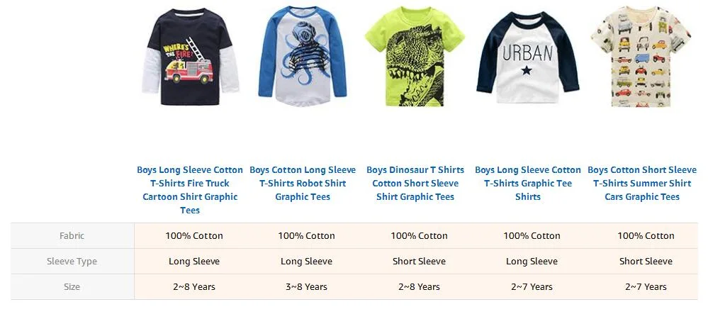 Kids Clothes Baby Boys Cotton Long Sleeve T-Shirts Infant Wear Graphic Tees