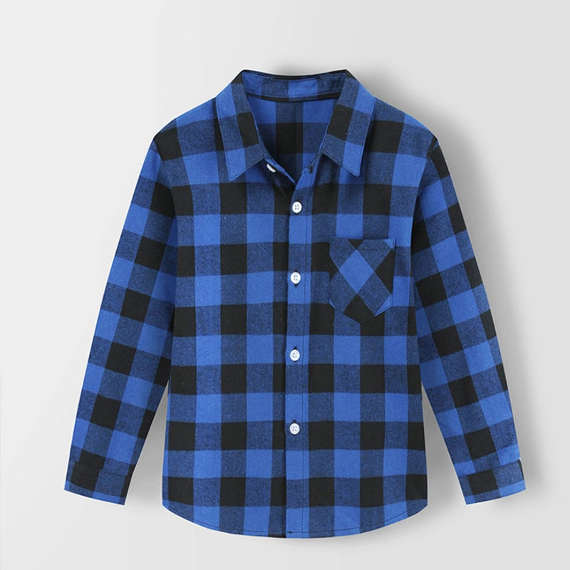 Boys Custom Flannel Shirts for Girls British Plaid Child Shirts Kids School Blouse Red Tops Clothes Kids Children Plaid 8years