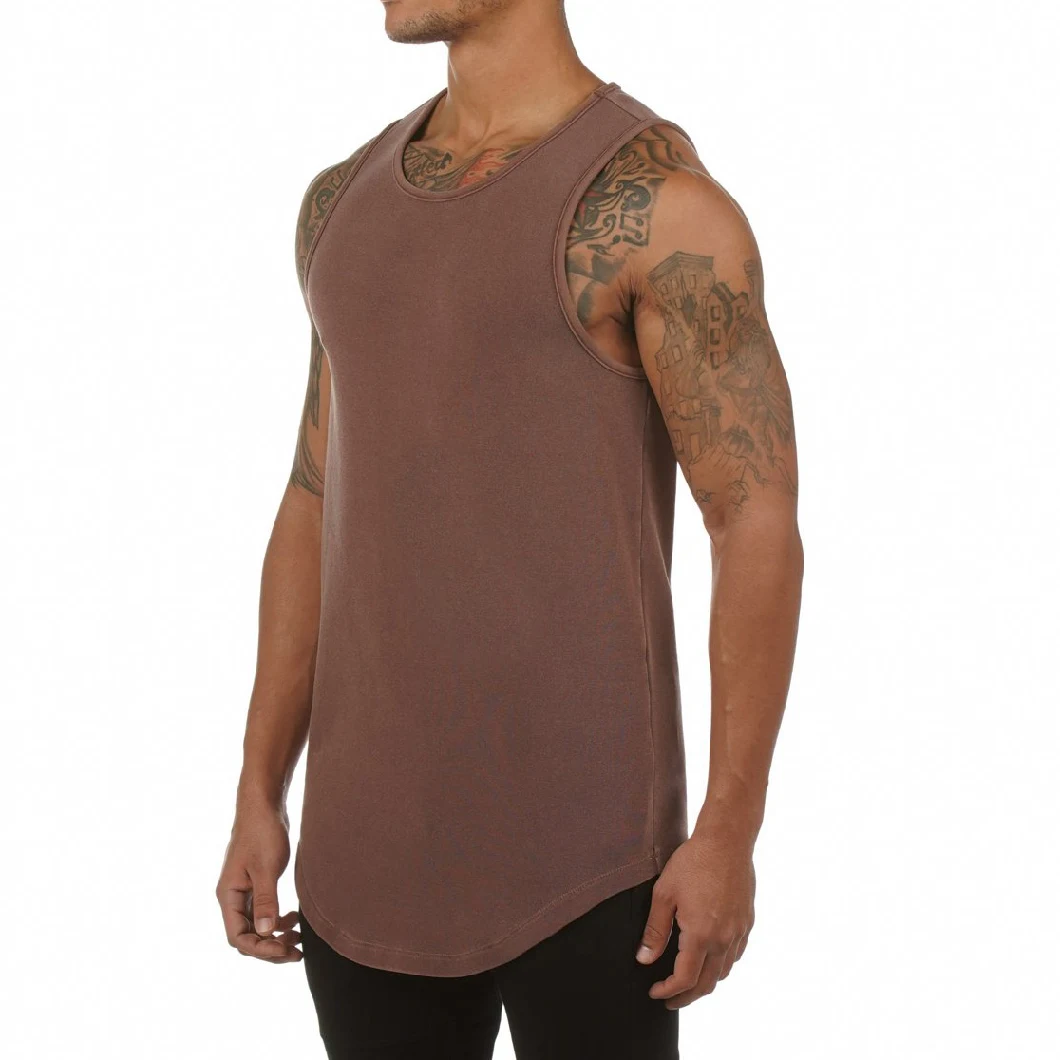 Wholesale Cotton Crew Neck Long Best Mens Workout Tank Tops