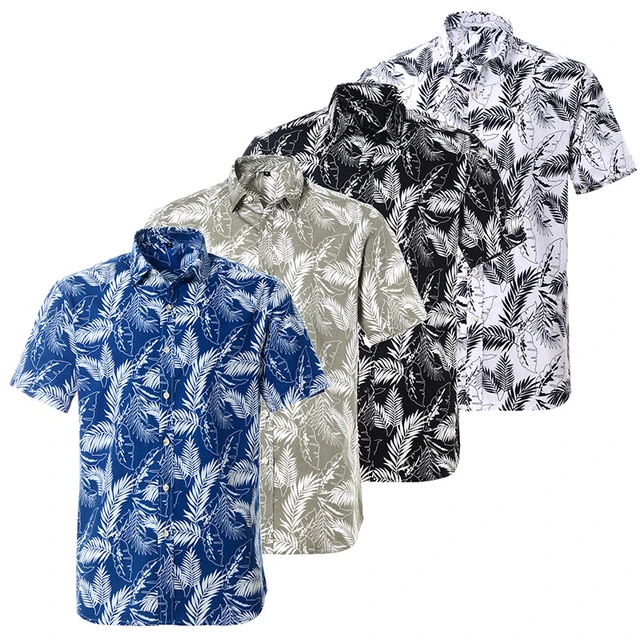 OEM Service Customize High Quality Mens Hawaii Leisure Shirt New Fashion Blouse Printing Summer Shirts