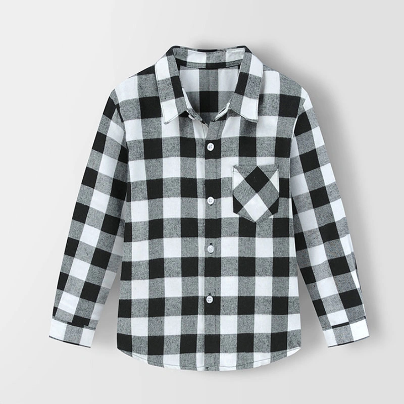 Boys Custom Flannel Shirts for Girls British Plaid Child Shirts Kids School Blouse Red Tops Clothes Kids Children Plaid 8years