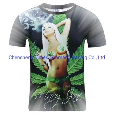 Femmes/hommes femme t-shirt grande taille 3D amoureux à manches courtes imprimer mauvaises herbes feuilles vertes Cool été hauts t-shirt