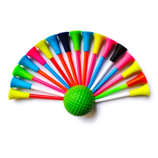 Tee de golf en plastique bon marché durable en gros 42mm/54mm/70mm/83mm tees de golf en caoutchouc coloré