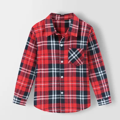 Garçons chemises en flanelle personnalisées pour filles britannique Plaid enfant chemises enfants école Blouse hauts rouges vêtements enfants enfants Plaid 8 ans