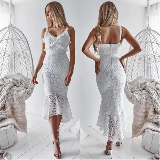 Mesh See Through Bodycon Evening Party Dress Sexy Sequins White Womans Robes Mini Robes