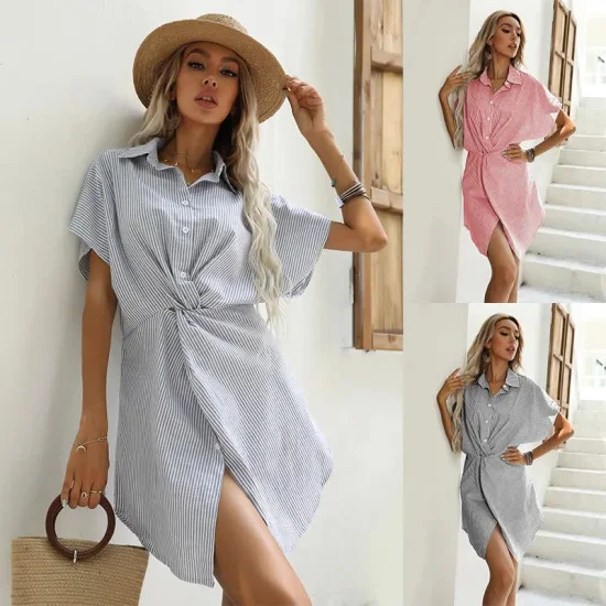 Vente en gros de femmes robe t-shirt tunique sexy robe décontractée lâche