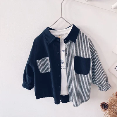 Garçons chemisiers et chemises pour enfants S Stripe Top 2022 printemps automne occasionnels polos blancs adolescent école marque survêtement coton