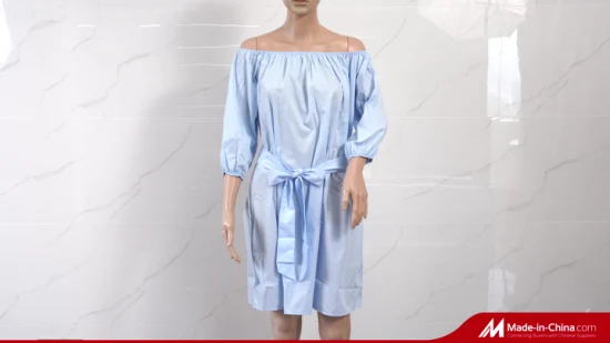 L36920 Robe trapèze MIDI grande taille à volants de couleur unie avec 2 poches