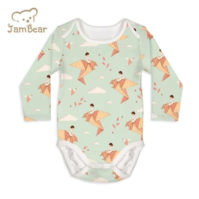 Jambear Body à manches longues avec boutons Vêtements pour bébés bio Body bébé Barboteuses Coton bio Nouveau-né Onesie